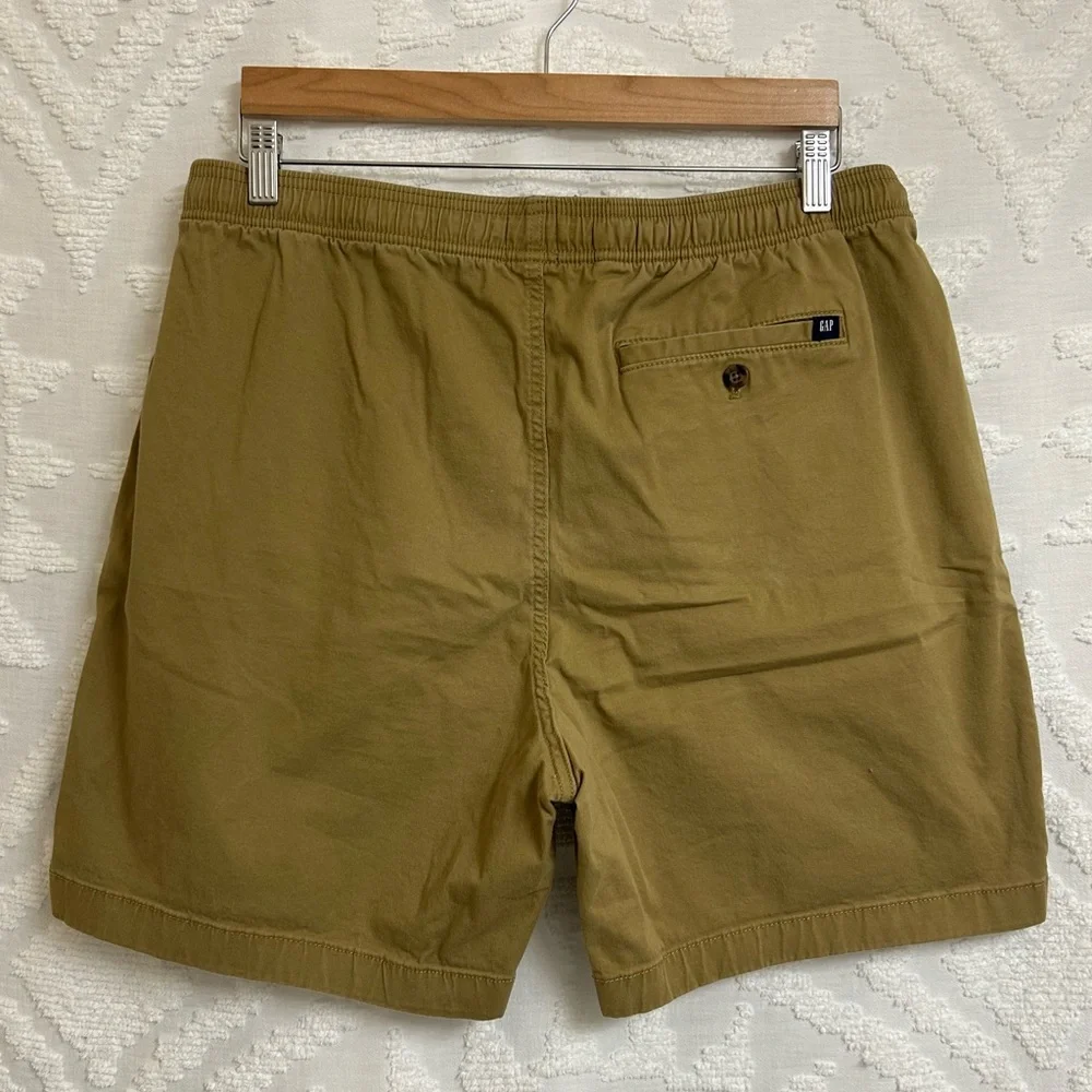 Gap Stretch Twill Pull On Drawstring Jogger Shorts in Antique Bronze Khaki Brown